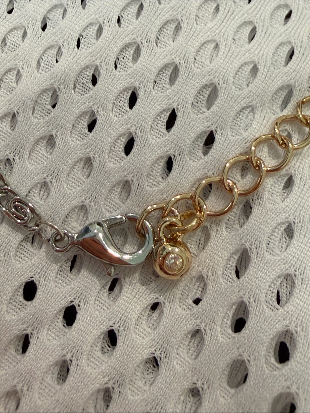 Anthropologie Two-Tone Gold & Silver Link Bracelet Steel NEW - Picture 5 of 5